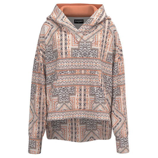  Hooey Women's "Roomy" Pink/Black Aztec Hoodie