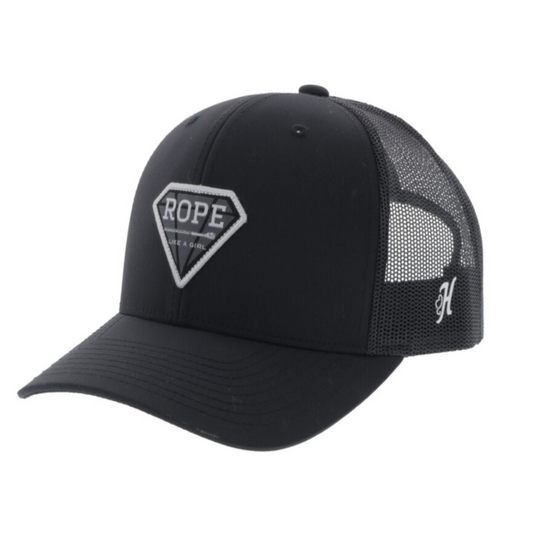  Hooey Black & White Rope Like A Girl Cap