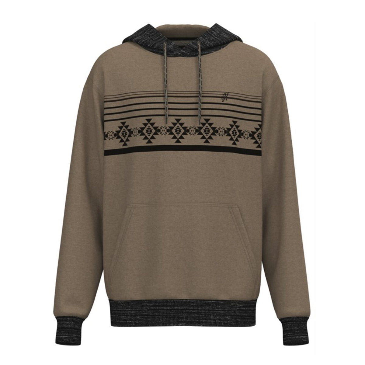  Hooey Men's Taos Tan Black Pattern Hoodie