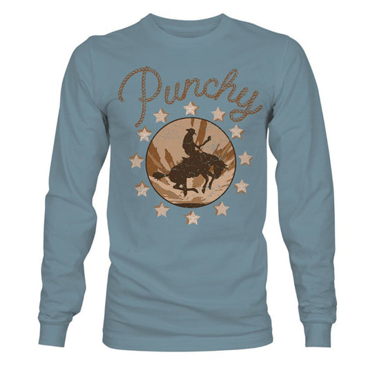  Hooey Women's Punchy Denim Long Sleeve Tee