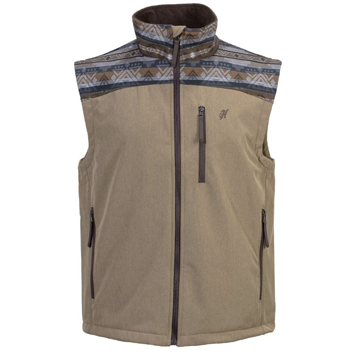  Hooey Men's Tan & Brown Aztec Vest