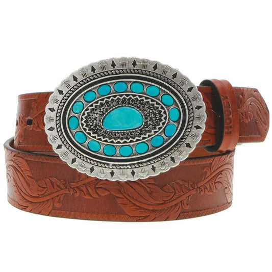  Hooey Medina Tan Floral Embossed Belt