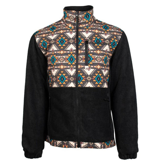  Hooey Men's Brown & Tan Aztec Fleece Jacket