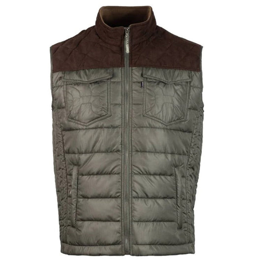  Hooey Men's Olive & Brown Packable Vest