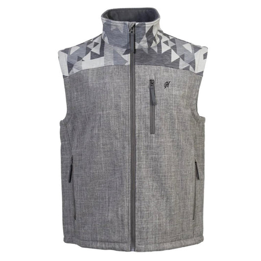 Hooey Men's Grey/Aztec Softshell Vest