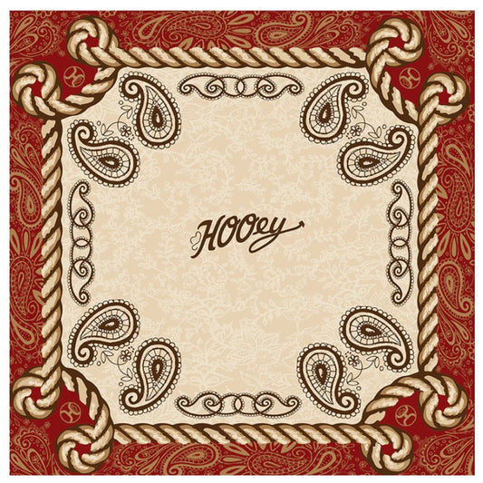  Hooey Pecos Red/Cream Rope Design Wild Rag