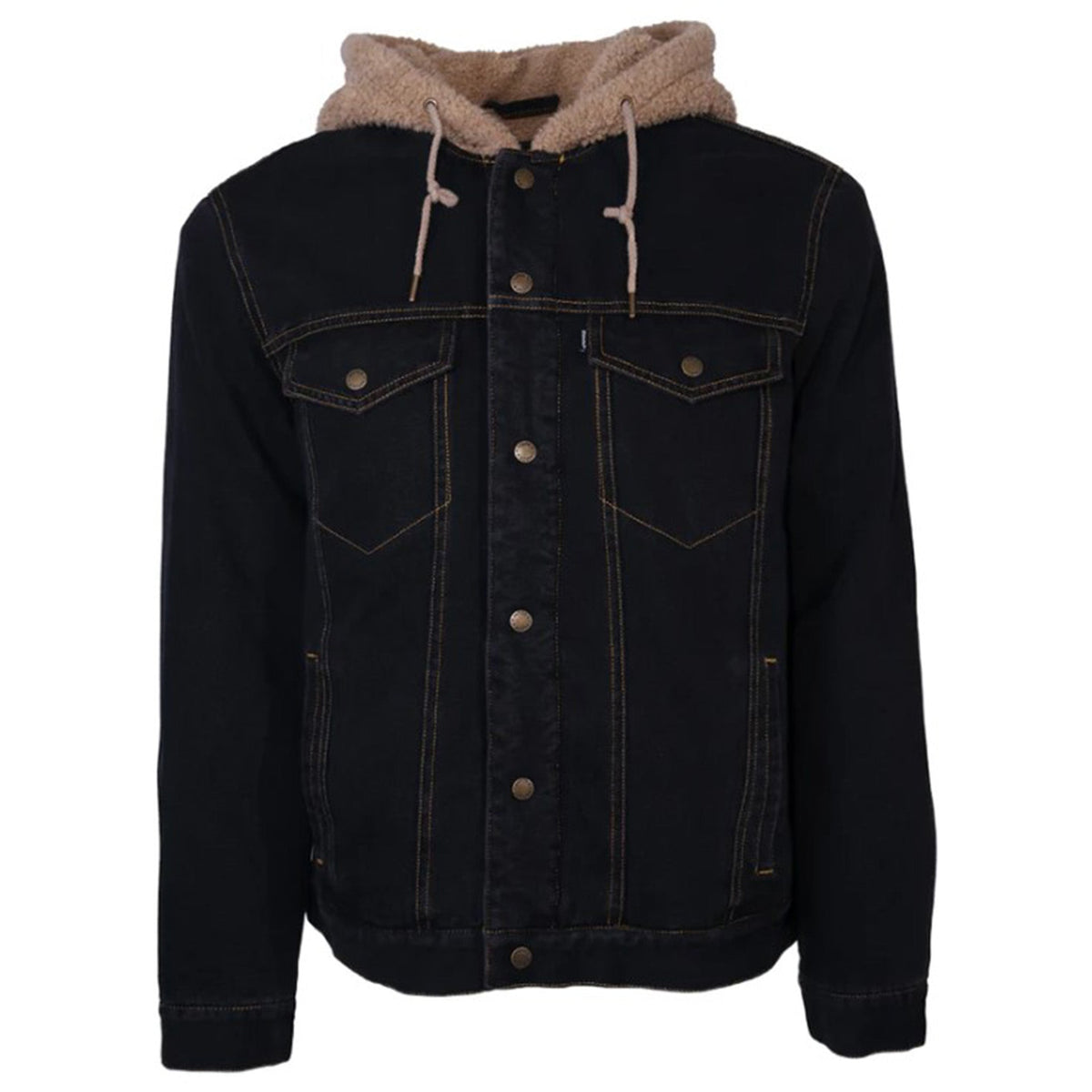  Hooey Men's Black Denim Hooded Jacket