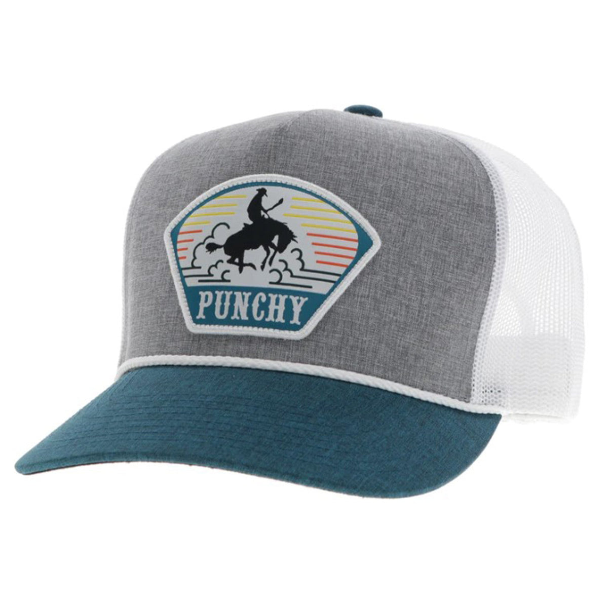  Hooey Punchy Grey, White, And Teal Hat
