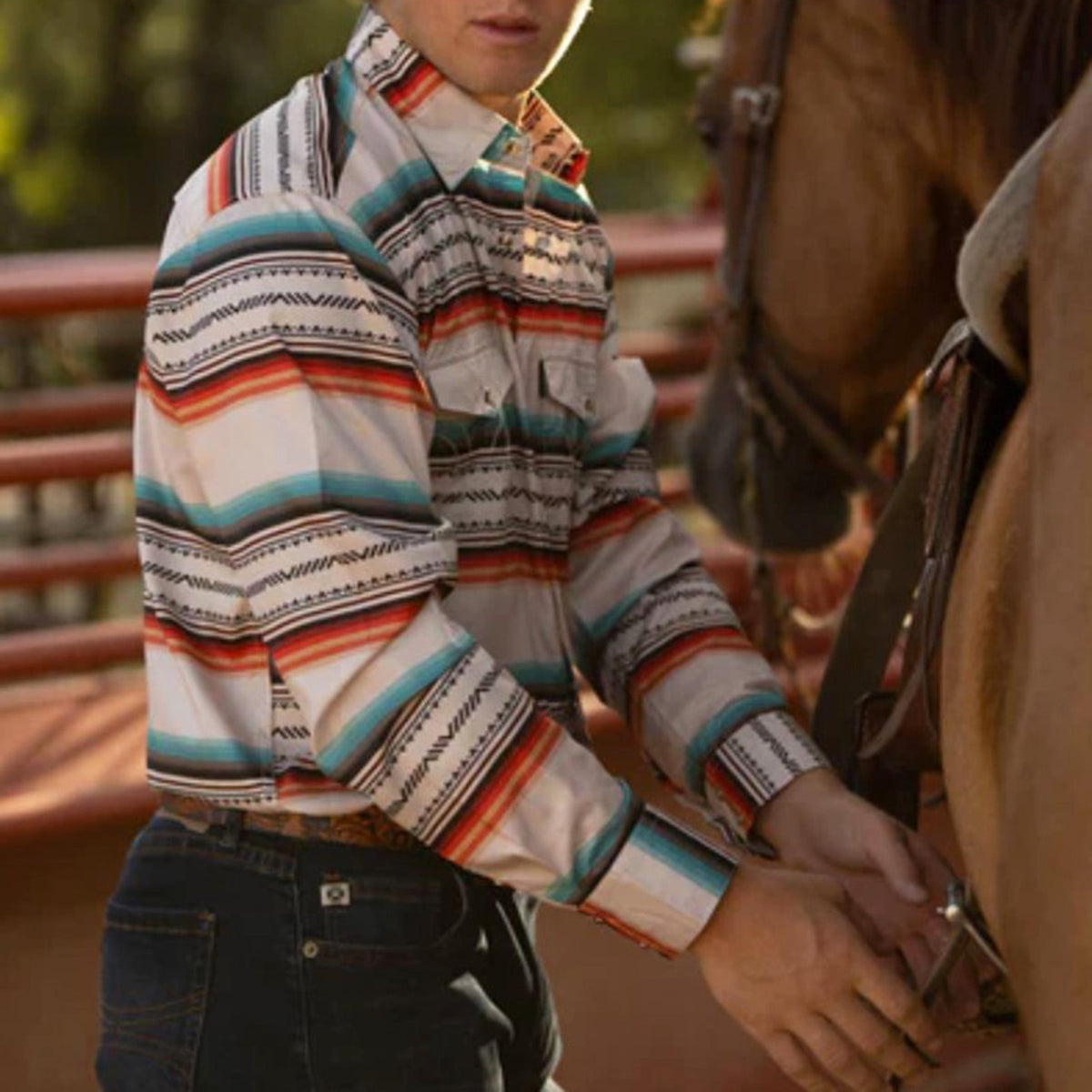  Hooey Men's SOL Cream Serape Long Sleeve