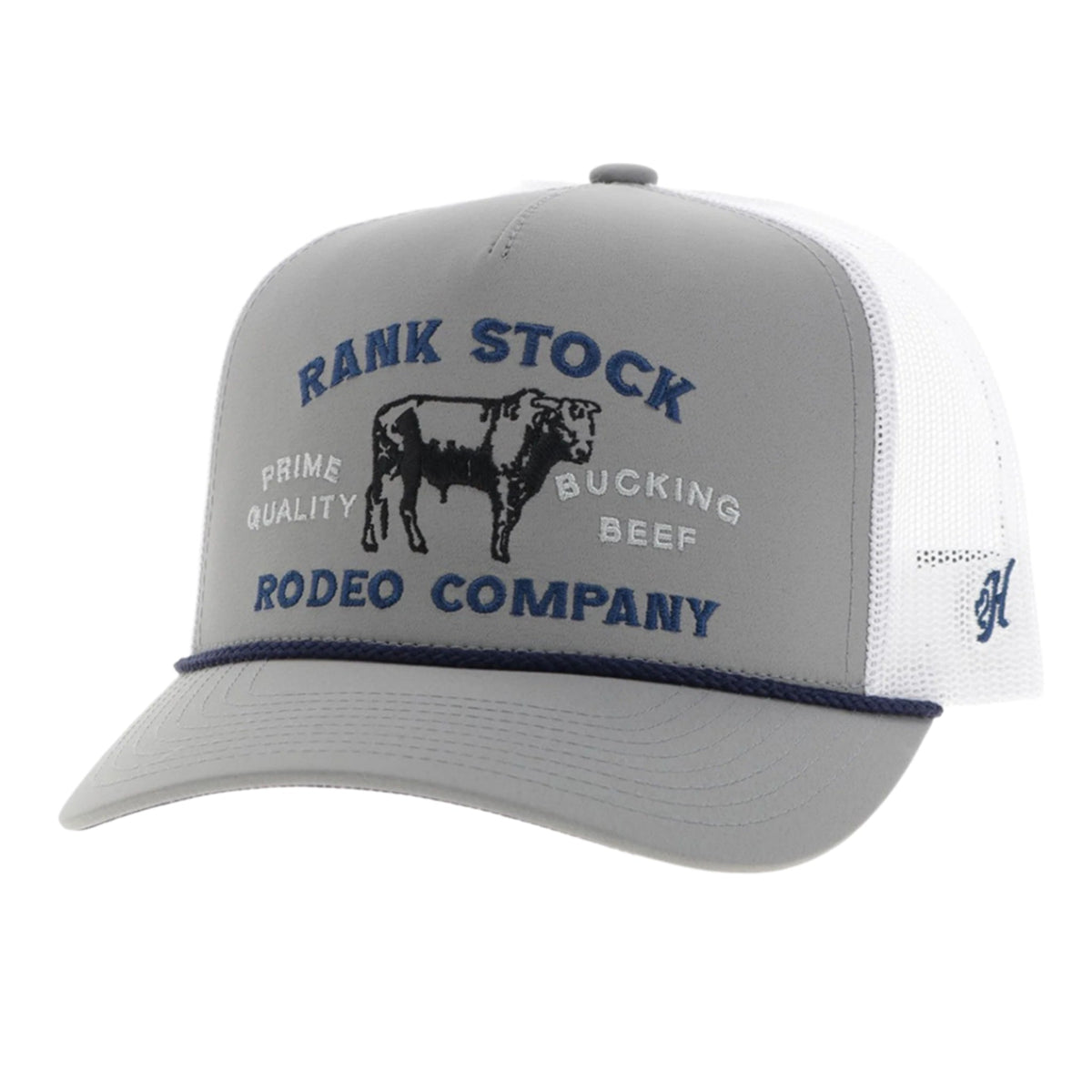  Hooey Grey & White Rank Stock Cap