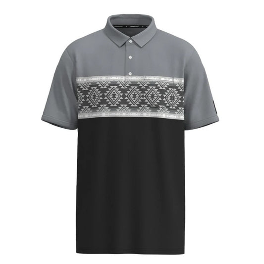  Hooey Men's Grey Aztec Block Polo