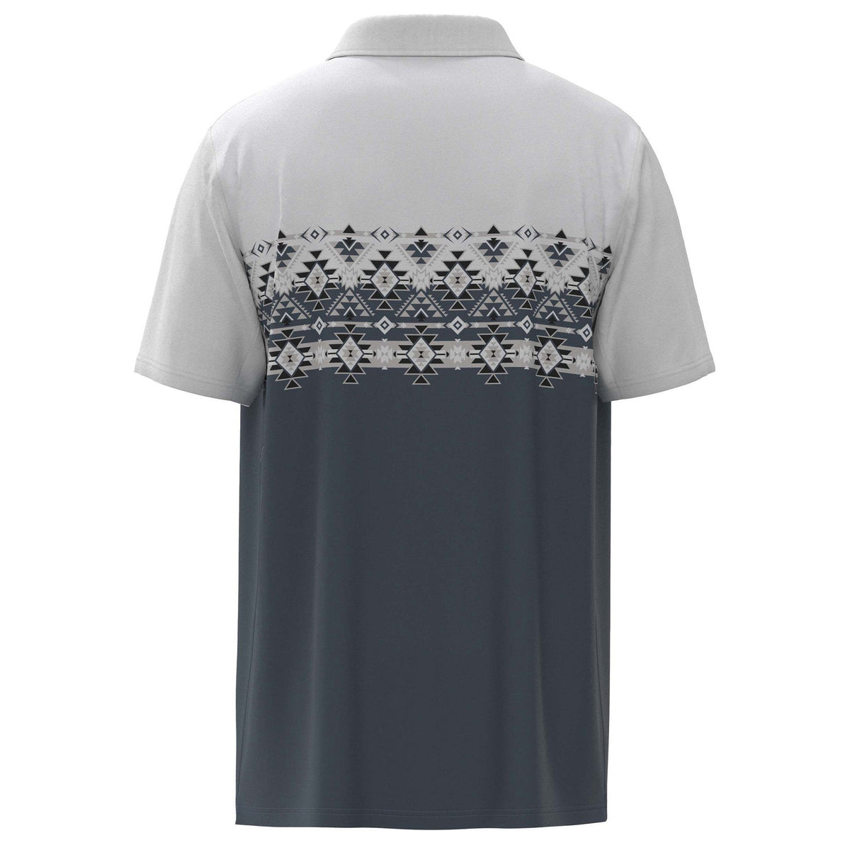  Hooey Men's "The Weekender" White/Blue W/ Aztec Pattern Polo