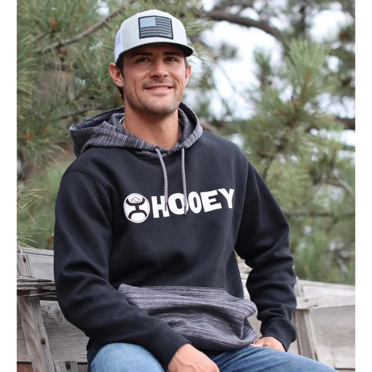 HOOey "Lock-Up" Black Hoodie With Grey Logo