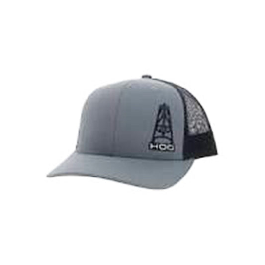  Hooey Mid Profile Grey/Black Cap-HOG Oil Rigger Patch