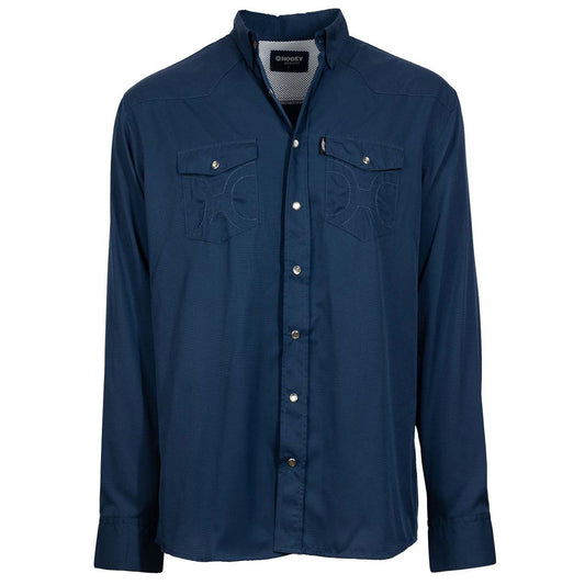  Hooey Men's "Sol" Navy Long Sleeve Pearl Snap