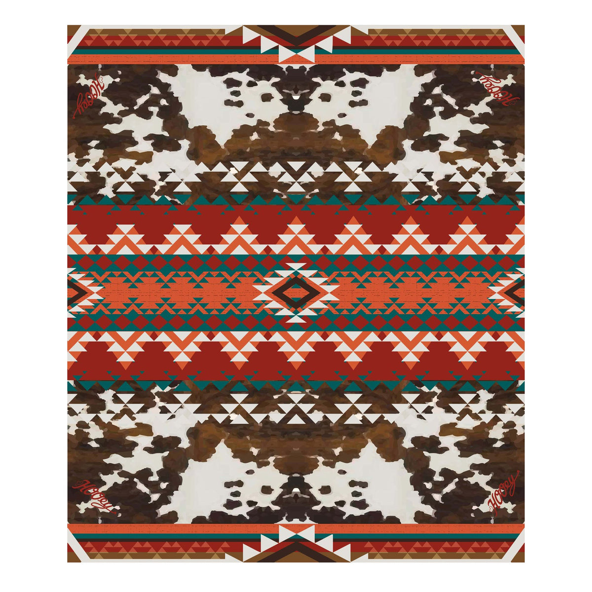  Hooey Ponderosa Wildrag-Cowhide/Aztec Print