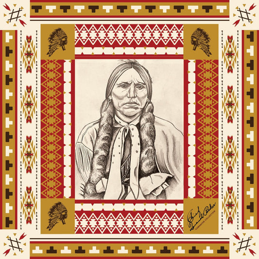  Hooey Comanche Wild Rag-Cream/Red/Mustard